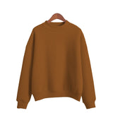 Woman Sweatshirts 2022 Sweet Korean O-neck Knitted Pullovers Thick Autumn Winter Candy Color Loose Hoodies Solid Womens Clothing