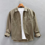 2023 Spring New Retro Cargo Shirts Men Casual 100% Cotton Big Pockets Men Tops Oversize AZ762