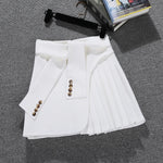 Elegant Asymmetrical Skirt Women Spring Summer High Waist Mini Skirts Sexy Woman Korean Solid Color Black White Pleated skirt