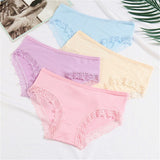 4PCS Girl Underwear Teenage Underpants Young Girl Briefs Lace Cotton Girl Panties Girl Panties Kids Underwear