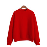 Woman Sweatshirts 2022 Sweet Korean O-neck Knitted Pullovers Thick Autumn Winter Candy Color Loose Hoodies Solid Womens Clothing