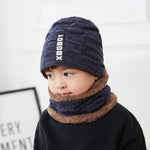 5 6 7 8 9 10 11 12 Years Old Kids Boys Girls Winter Warm Knit Beanie Hat Cap and Scarf Set with Fleece Lining Freeshipping