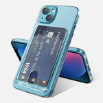 Luxury Transparent Card Slot Holder Wallet Case For iPhone 13 Pro XR Shockproof Clear Acrylic Cover For iPhone 14 12 11 Pro Max