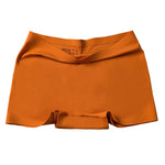 2pcs Seamless Women Boxers Underwear Ice Silk Shorts Solid Color Ladies Soft Boyshorts Plus Size M/L/XL