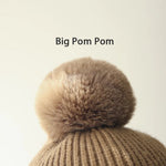 Winter Thick Baby Hat Big Pompom Beanie with Earflap Wool Plush Children Knitted Cap for Girls Boys Warm Kids Accessories 2-8T