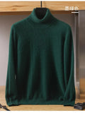 Men's 100% pure Mink velvet Cashmere Sweater High Lapels Pullovers Knitted Winter New Tops Long Sleeve High-End Jumpers