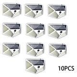 2/4/8/10PCS Solar Light Outdoor 100 LED Wall Lamp PIR Motion Sensor Lamp Waterproof LED Lights For Garden Street Decoration