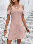 Summer New High Waist Hollow-Out Dress Chic Elegant Office Ladies Vacation Dresses Fashion Casual Off Shoulder Sexy Vestidos