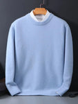 2024 Cashmere Sweater O-neck Pullovers Men's Loose Oversized M-3XL Knitted Bottom Shirt Autumn Winter New Korean Casual Men Top