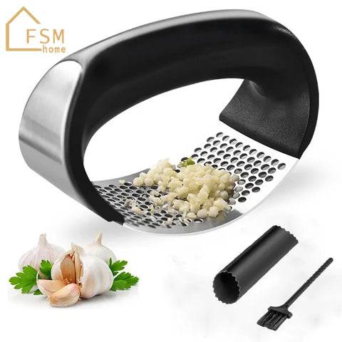 Manual Garlic Press Stainless Steel Garlic Crusher Mincer Chopper Garlic Tools Vegetable Household Kitchen Cooking Accessories