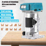 Brushless Electric Hand Trimmer Cordless Wood Router Woodworking Engraving Slotting 5 Speeds Trimming Milling Machine For Makita