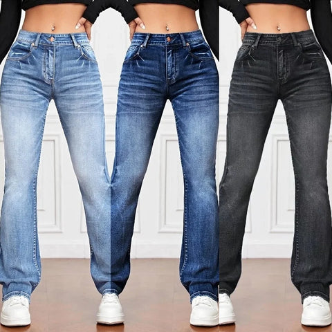 Women Stretch Denim Jeans Ladies Slim Straight Pants Casual Pantalones de mujer pantalon femme