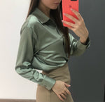 Spring 2023 Women Clothing Silk Shirt Vintage Blouse Women Sheer Top Women Long Sleeve Dress Shirt Loose Blouse Woman Overshirt