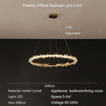 Nordic Modern Luxury Ceiling Chandelier Indoor Shop Restaurant Living Room Pendant Lighs Electroplating Halo LED Crystal Lamps