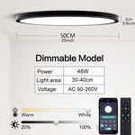 50CM Large Ceiling lamp Smart APP/ Remote Control Dimmable for Bedroom 48W Ceiling Lights AC 110/220V led lights for Living room