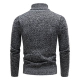 Autumn Winter Fleece Sweater Men Thicker Turtleneck Warm Pullover Slim Fit Man Clothes Luxury Brand Black Brown Jumpers Elastic