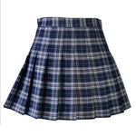 Women Casual Plaid Skirt Girls High Waist Pleated A-line Fashion Uniform Skirt With Inner Shorts