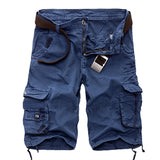 2022 Summer Cotton Cargo Shorts Men Fashion Multi Pocket Solid Color Causal Shorts Mens Loose Outdoor MID Cargo Shorts No Belt