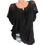 Large Size Loose Short-Sleeved Lace Women Blouses Cotton Blouses 2022 Summer Shirt Tops Sexy Fashion Women Shirt