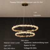 Nordic Modern Luxury Ceiling Chandelier Indoor Shop Restaurant Living Room Pendant Lighs Electroplating Halo LED Crystal Lamps