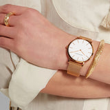 Women Watch Top Brand Dropshipping Japan Quartz Movement 36mm Rose Gold Waterproof Fashionable Nordic Minimalist Ladies Watches