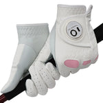 FINGER TEN Women Leather Golf Glove with Ball Marker Extra Grip 1 Pack, Left Right Hand Fit Ladies Girls