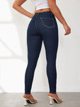 Women's Jeans 2024 Summer High Waisted Slimming and Tight Fitting Large Size Buttocks Lifting Small Leg Jeans for Women