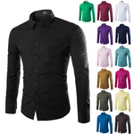 14 Colors Solid Color Men's Fashionable Candy Color Shirt Men's Casual Long Sleeve Shirt for Men