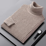 Men's Thickened Turtleneck Long Sleeve Pullover, Slim Fit Turtleneck Business Casual Fashion Sweater Knitwear Chenille