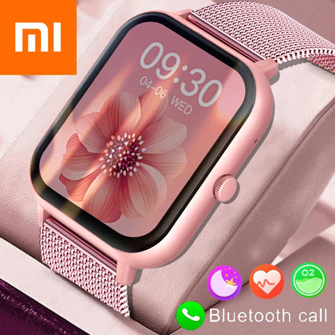 Xiaomi Call Smart Watch Women Custom Dial Smartwatch For Android IOS Waterproof Bluetooth Music Watches Full Touch Clock