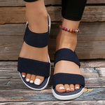 Women&#39;s Knit Elastic Cloth Wedge Sandals Slip On Lightweight Walking Sandals Women Plus Size Comfortable Summer Shoes Woman 2023