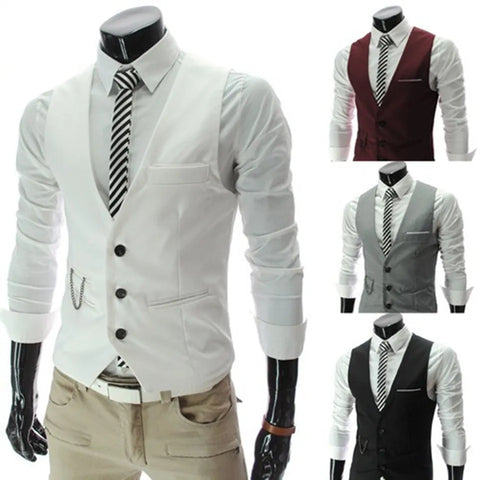 New Arrival Dress Vests For Men Vest Slim Fit Mens Suit Vest Male Waistcoat Gilet Homme Casual Sleeveless Formal Business Jacket