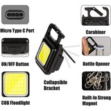 Mini COB LED Flashlight Keychain Light Multifunctional Portable Lamp USB Charging Emergency Lights Outdoor Work Camping Lantern