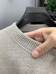 Winter Men's Warm Fleece Sweater O-Neck Embroidered Casual Knitted Inner Lap Pullovers Thick Thermal Underwear Sweater