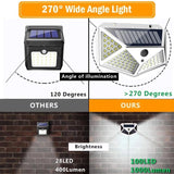 2/4/8/10PCS Solar Light Outdoor 100 LED Wall Lamp PIR Motion Sensor Lamp Waterproof LED Lights For Garden Street Decoration