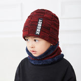 5 6 7 8 9 10 11 12 Years Old Kids Boys Girls Winter Warm Knit Beanie Hat Cap and Scarf Set with Fleece Lining Freeshipping