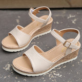 Lucyever Ankle Buckle Wedges Sandals for Women Summer 2023 Patchwork Platform Sandles Woman Thick Sole Gladiator Sandalias Mujer