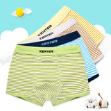 4 Pcs High Quality Children&#39;s Underwear for Kids Cartoon Cat Shorts Soft Cotton Underpants Boys Teenage Striped Panties 4-16T