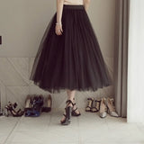 Half Length Skirt Spring and Autumn Three-layer Mesh Skirt Pettiskirt Long Princess Skirt Large Swing Skirt