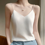 Fashion Silky Camisole Women&#39;s Inner With White Bottoming Satin Top Summer V-neck Thin Section