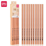 DELI Natural Wooden Pencil 2B HB 10PCS Pack Black Lead Wood Writing Pencils Office School Stationery