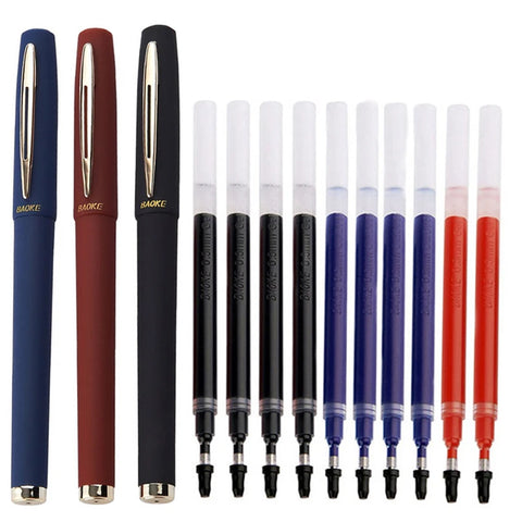 Large Capacity Gel Pen set 1.0/0.7/0.5mm Signature Calligraphy Handwriting Pens Carbon Black/Blue/Red Ball Pen For Business