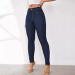 Women's Jeans 2024 Summer High Waisted Slimming and Tight Fitting Large Size Buttocks Lifting Small Leg Jeans for Women