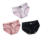 3pc/lot Girls Cotton Underwear Cute Knot Soft Breathable Briefs Young Girl Panties Solid Girl Briefs Children Clothes