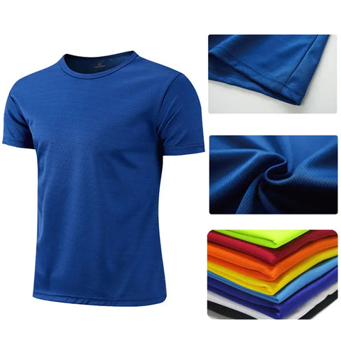 Men Women Quick Dry Short Sleeve Sport T Shirt Gym Jerseys Fitness Shirt Trainer Running T-Shirt Teenager Breathable Sportswears