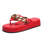 2022 New Summer Fashion Chain Flip-flops Sandal Shoes Woman Flat Platform Casual Comfortable Outdoor Sports Beach Slippers