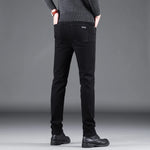 2024 New Men's Black Jeans Slim Stretch Korean Fashion Skinny Elastic Casual Male Full-length Stretch Denim Trousers