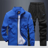 Men's Tracksuit Athletic Casual Jogging Gym Sweatsuit 2 Piece Jackets + Sweatpants For Running Football Training Sports Suit Men