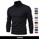 2021 New Winter Men Turtleneck Sweater Casual Solid Color Warm Pullover High Quality Slim High Neck Long Sleeve Sweater Men