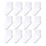 12 Pairs/Lot Non Slip Toddler Socks  with Grip for Boys Girls Baby Infants Kids Anti Skid Cotton Crew Socks 1-7Years